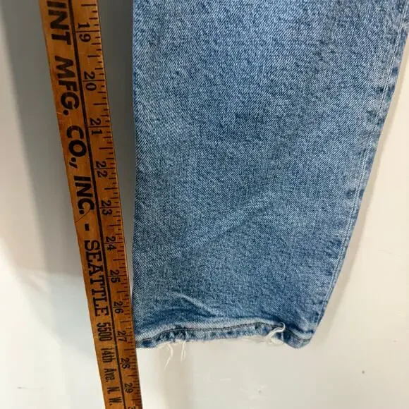 Agolde Womens Straight Jeans Riley Long 28 Cove Wash Blue Organic Cotton Hi Rise - Picture 8 of 10